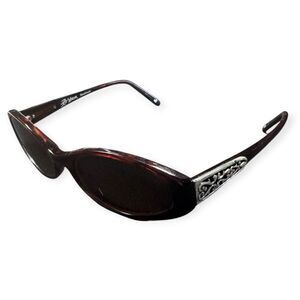 Brighton Made In The Shade Sunglasses Oval Brown Handmade w/ Case Vintage